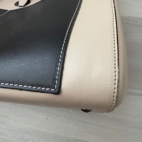 Vittoria Napoli Color-block Tote Bag Leather Made in Italy - Picture 3 of 11